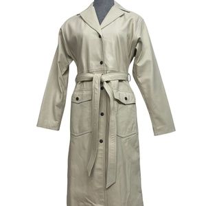 Cynthia Steffe Leather Full Length Trench Coat